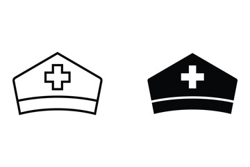 Nurse Hat set. 
for your website design, logo, app, UI Vector design. User icon, silhouette isolated on white background.