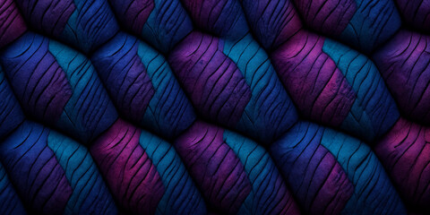 Obraz premium Abstraktes Gaming-Wallpaper mit geschwungenen, blauen und violetten texturierten Formen, die ein dynamisches und tiefes Wellenmuster erzeugen und für ein faszinierendes visuelles Erlebnis sorgen
