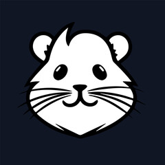 Fototapeta premium Cute hamster face portrait Vector logo line graphics flat design simple high contrast