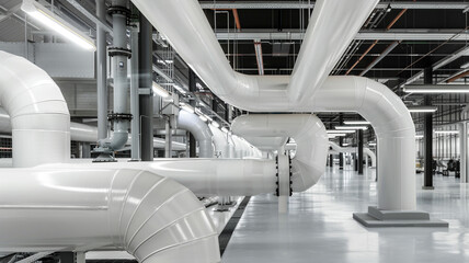 Fototapeta premium a modern white gas pipe inside gas plant