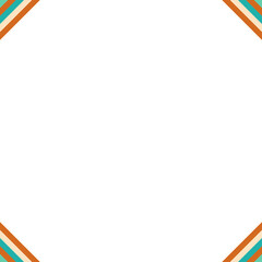 An abstract retro 70's style transparent boho corner border design element.