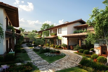 Obraz premium Courtyard of a Spanish style house