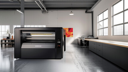 Fototapeta premium A digital printing house specializing in the production of high-quality large-format prints.