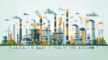 Obraz premium Set of renewable energy engineers and energy illustrations. Flat vector illustrations of renewable energy work, analysis, control, renewable energy development, energy research, energy education