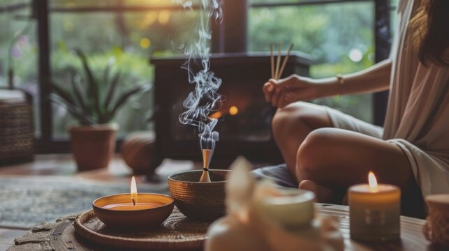 A person enjoying a relaxing session of aromatherapy for emotional well-being. 