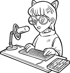 live streamer girl broadcasting online