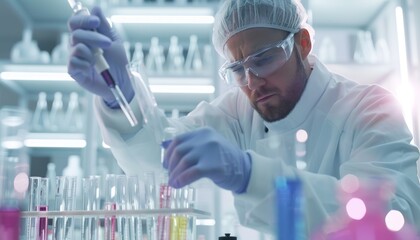 Scientist Working With Test Tubes in a Laboratory