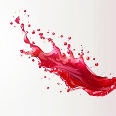 Red Liquid Splashing Against White Background