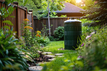 Fototapeta premium Micro sewage wastewater treatment plant in a backyard garden 