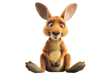 A vibrant image of a kangaroo stuffed animal toy, isolated on a transparent background, highlighting its pouch and playful features