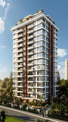 A residential building with a modern design