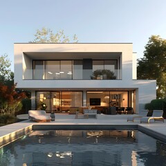 Fototapeta premium Modern House With Swimming Pool Design