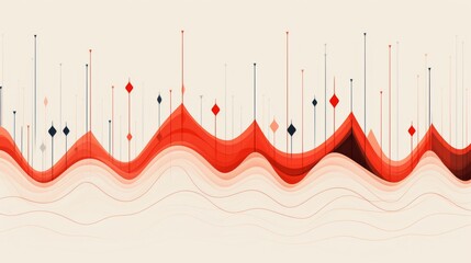 An abstract design inspired by the rhythmic patterns of a heartbeat. Use bold red lines on a softer background, fading into shapes that suggest medical technology and innovation.