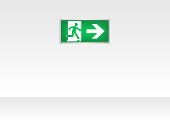 Emergency Fire Exit Sign on Wall. Exit Sign. Fire Exit Sign. Vector Illustration. 