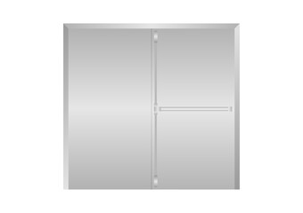 Emergency Fire Exit Door. Exit Door. Fire Exit Sign Over the Door. Vector Illustration Isolated on White Background.