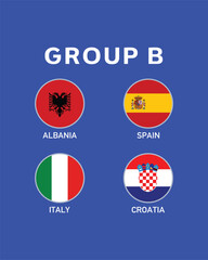 Group B Flag European Nations 2024 Teams Countries European Germany Football Symbol Logo Design Vector Illustration
