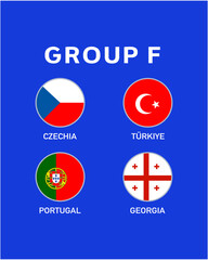 Group F Emblem Flag European Nations 2024 Teams Countries European Germany Football Symbol Logo Design Vector Illustration