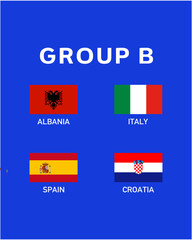 Group B Emblem European Nations 2024 Teams Countries European Germany Football Symbol Logo Design Vector Illustration