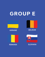 Group E Flag Ribbon European Nations 2024 Teams Countries European Germany Football Symbol Logo Design Vector Illustration
