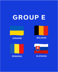 Group E Flag Ribbon European Nations 2024 Teams Countries European Germany Football Symbol Logo Design Vector Illustration