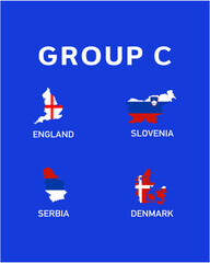 Group C Flag Map European Nations 2024 Teams Countries European Germany Football Symbol Logo Design Vector Illustration