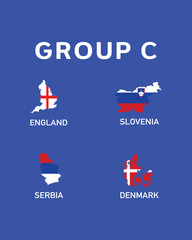 Group C Flag Map European Nations 2024 Teams Countries European Germany Football Symbol Logo Design Vector Illustration