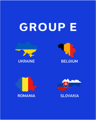 Group E Flag Map European Nations 2024 Teams Countries European Germany Football Symbol Logo Design Vector Illustration