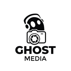 ghost logo icon with camera