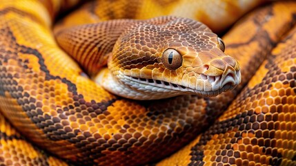 Obraz premium portrait of Python reticulatus cute face