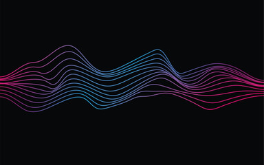 Abstract wave line neon technology 