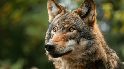 portrait of Wolf angry in the forest