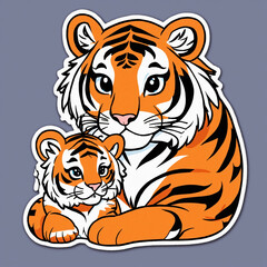 Fototapeta premium tiger's mother and baby