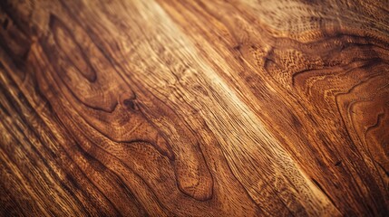 Naklejka premium Smooth wooden panel, fine grain texture and warm honey color, polished finish, elegant and modern look, ideal for furniture or decor, closeup detail, natural beauty, copy space