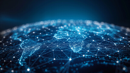 Obraz premium Business and economic growth on global business network, Data analysis of financial and banking, Stock, Technology and data connection, Security, Blockchain and Networking. Generative AI Illustration.