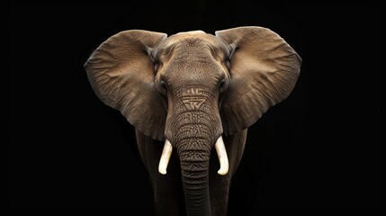 Obraz premium portrait of an elephants face on a black background