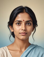 Indian Female Portrait, Close-up 