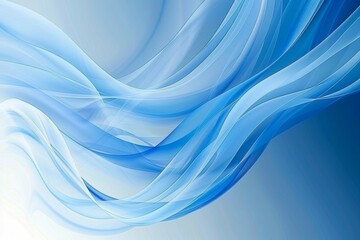 Obraz premium Blue abstract waves flowing smoothly across the image. Calm and serene concept.