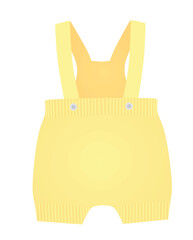 Baby shorts with suspenders. vector
