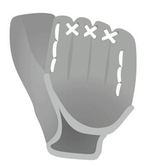 Grey baseball glove. vector illustration