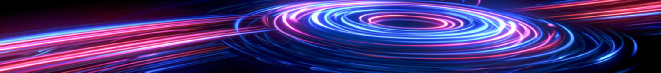 Fototapeta premium Dynamic Swirling Neon Lights in Blue and Red