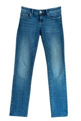 Blue jeans isolated on transparent background.