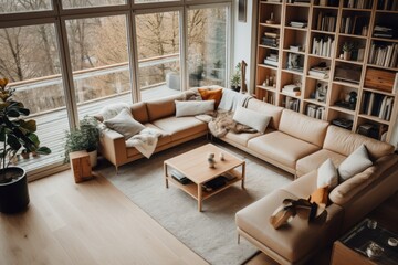 Interior of a Nordic designed apartment living room