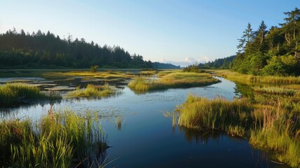 Fototapeta premium Protecting Wetlands A Call to Preserve Vital Ecosystems