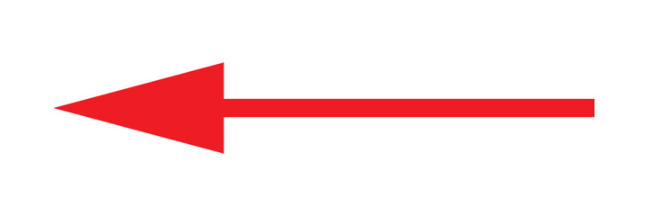 Red arrow to the left. vector, isolated on a white background. Vector illustration. EPS 10