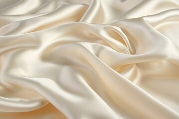 Obraz premium Elegant cream satin fabric texture with soft waves