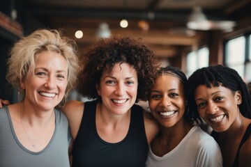 Fototapeta premium Smiling group portrait of diverse body positive women