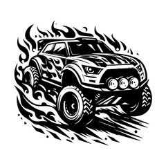 rally car logo, sport car logo, monster car logo template for t-shirt business