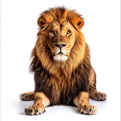 Majestic Lion Portrait with a White Background