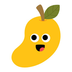 cute mango fruit cartoon style icon.