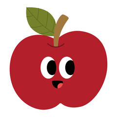 cute apple fruit cartoon style icon.